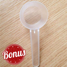 Blond Forte tub beside ruler, 1.1 pound scale and professional quantity benefit