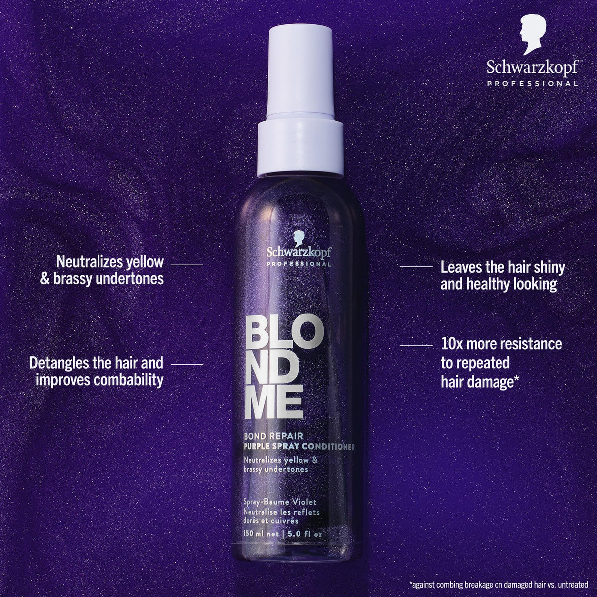 BlondMe spray nozzle close-up demonstrating fine mist for even application