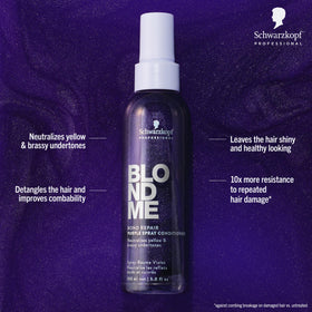 BlondMe spray nozzle close-up demonstrating fine mist for even application
