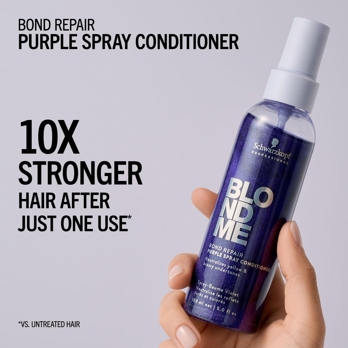 BlondMe texture on damp hair showing lightweight conditioning and detangling