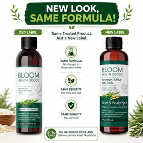 Bloom Health Goods close-up of fresh rosemary steeped in the bottle benefits natural botanicals