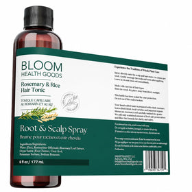 Bloom Health Goods bottle next to hand to show 6 oz size and travel-friendly benefit