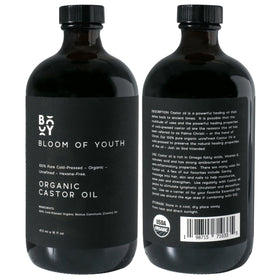 Bloom of Youth used in castor oil pack application demonstrating wellness use