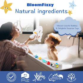 BloomFizzy close-up texture of a single bath bomb highlighting natural ingredients and gentle fizz