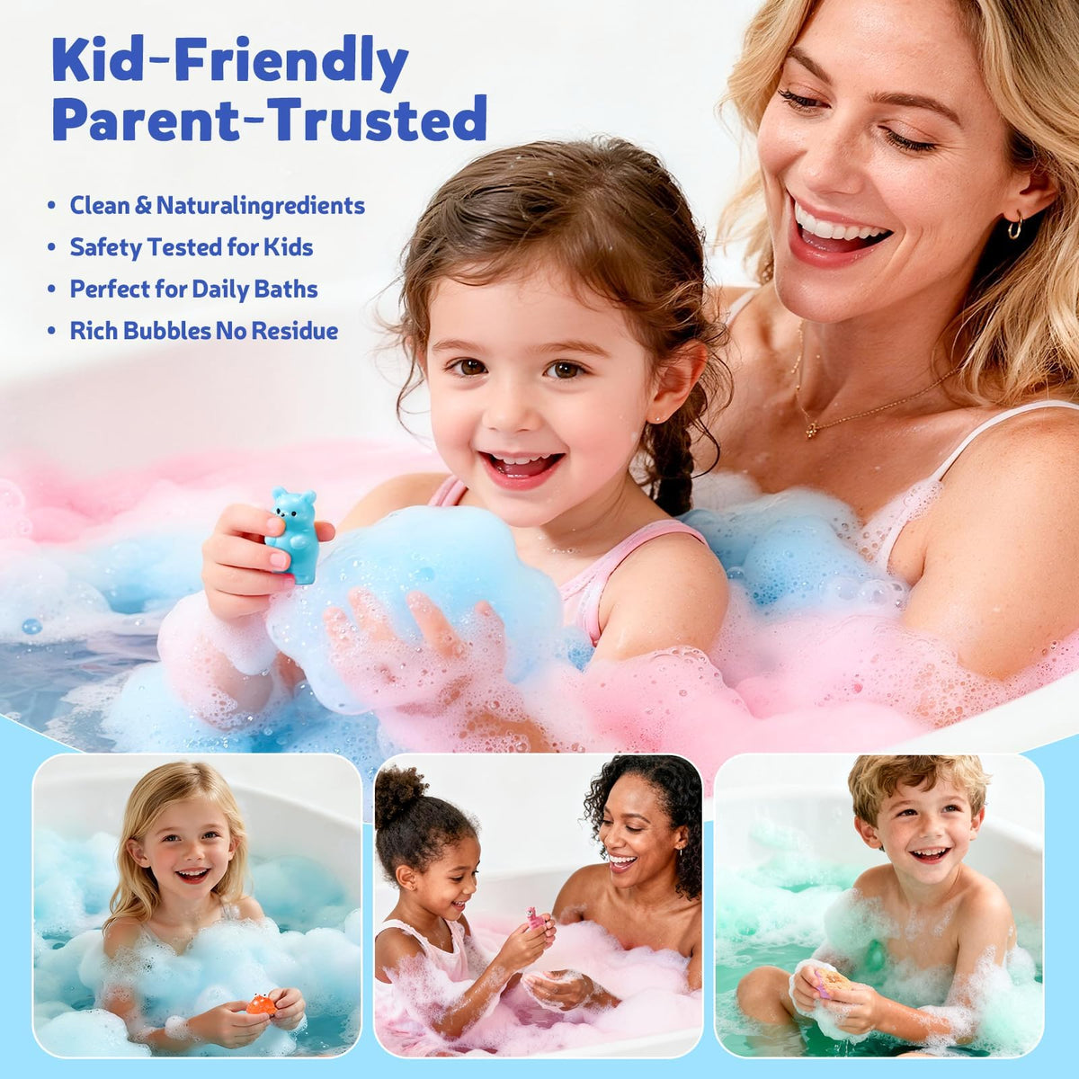 BloomFizzy unwrapping a bath bomb to reveal the hidden collectible toy and surprise delight