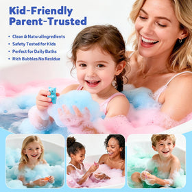 BloomFizzy unwrapping a bath bomb to reveal the hidden collectible toy and surprise delight
