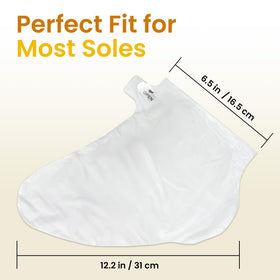 BLOOMORA six disposable booties arranged to show full pack