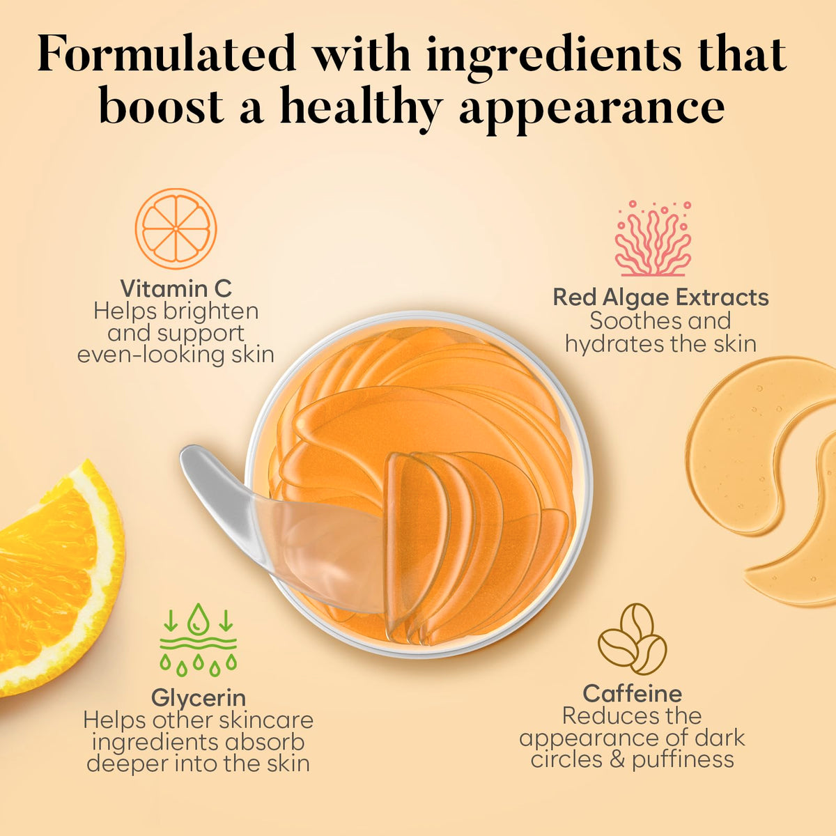 BLOOMORA open jar with stacked patches, highlights hygienic inner seal