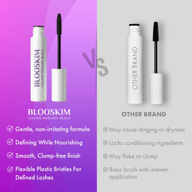 Blooskim lifestyle image of mature woman applying mascara for confidence
