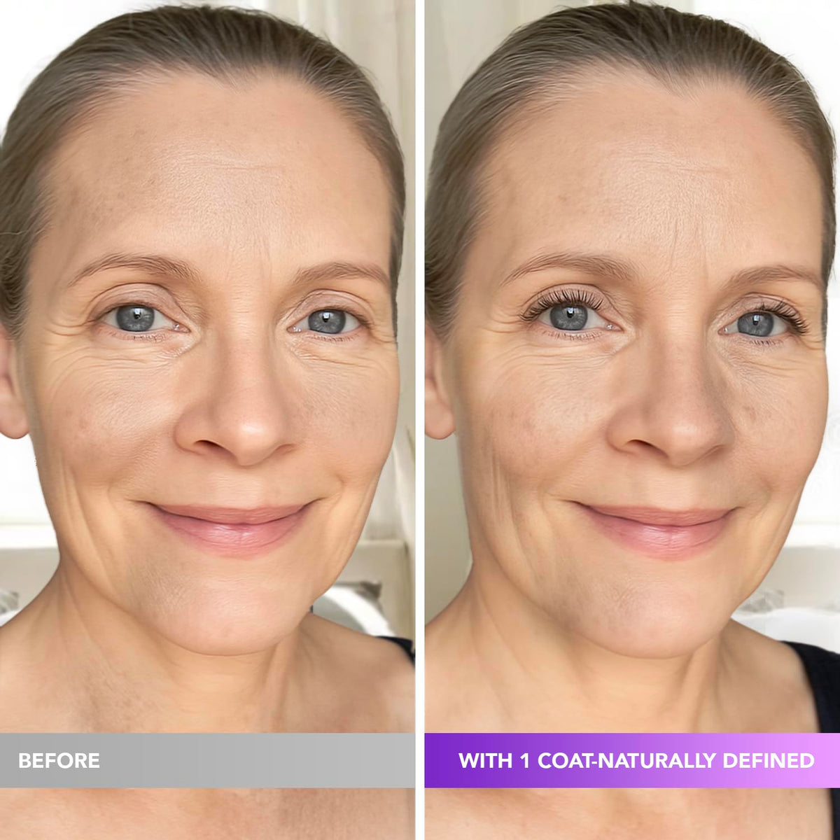 Blooskim mascara in hand to show compact 6g size and portability