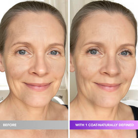 Blooskim mascara in hand to show compact 6g size and portability