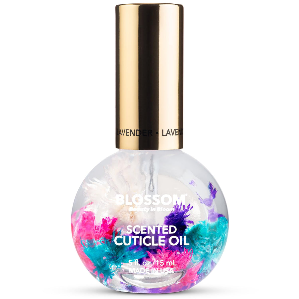 Blossom front bottle showing lavender scent and floral infusion benefits