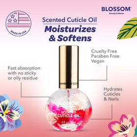 Blossom strawberry label detail showing ingredient transparency and scent