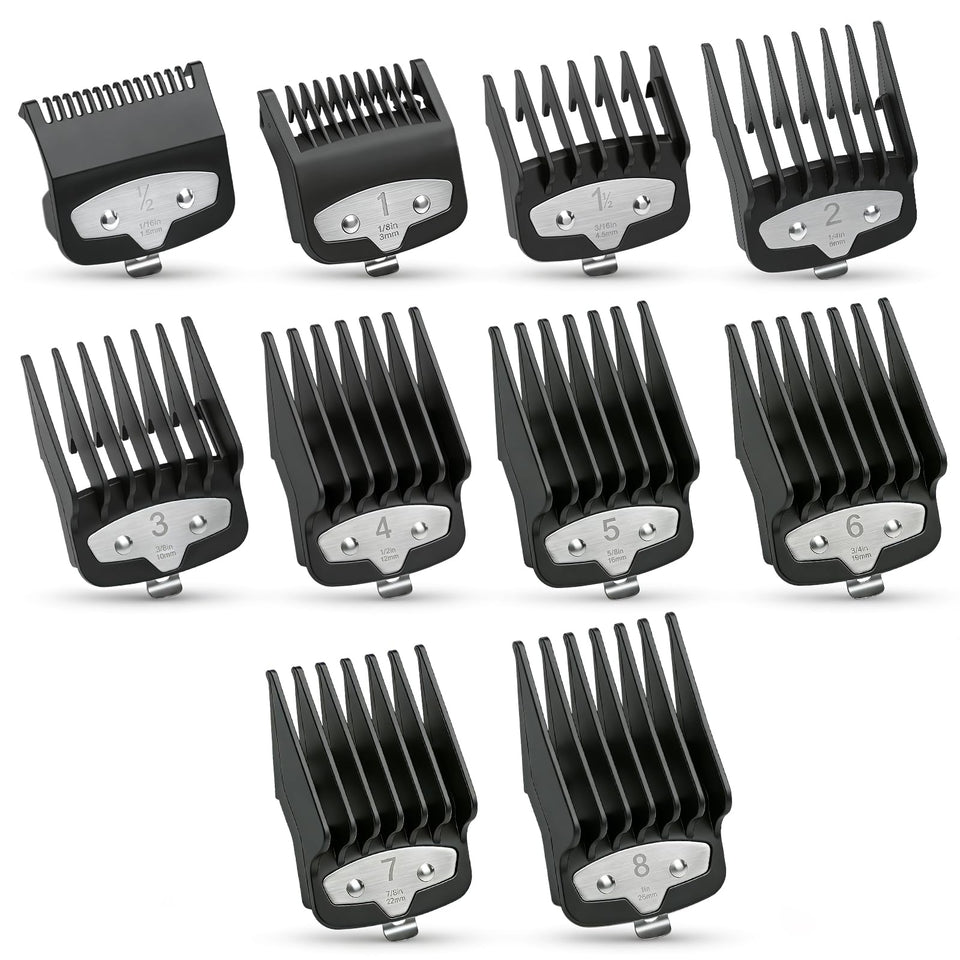 BLOTMS front view of full black 10-piece guard set showing professional look and variety
