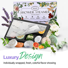 BLRIET steamer in a shower releasing scented steam for a home spa benefit