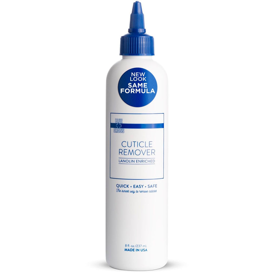 Blue Cross front packaging showing 8oz bottle and product benefit