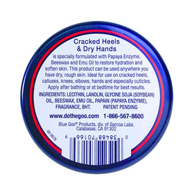 Blue Goo applied to heel in bedtime routine demonstrating softer skin results
