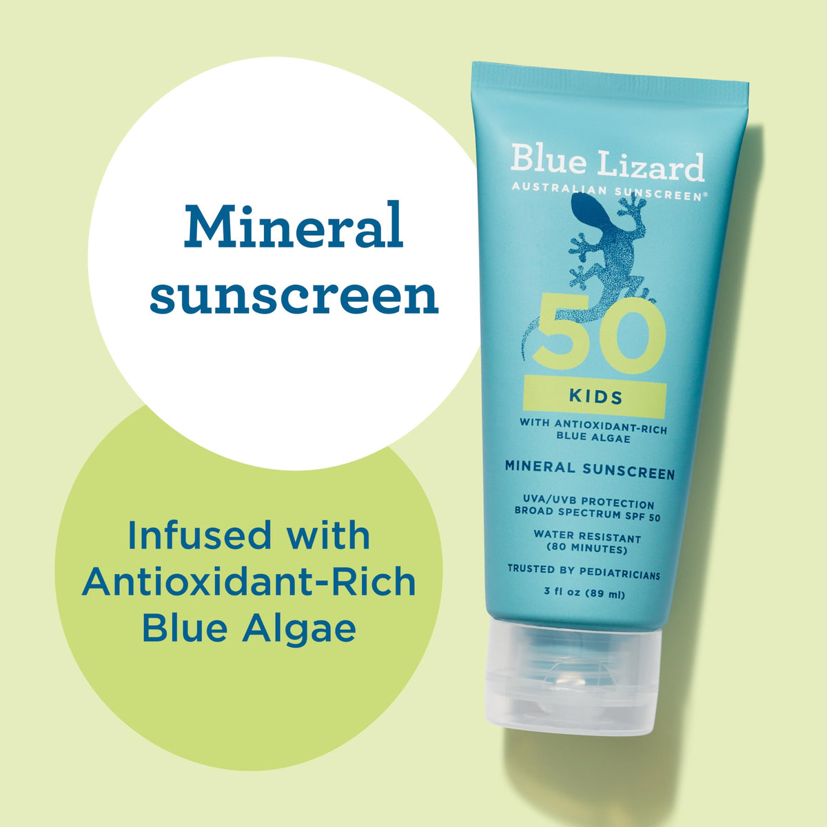 Blue Lizard being applied to a child’s shoulder demonstrating quick coverage for outdoor play
