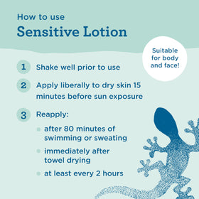 Reapplying Blue Lizard after towel drying demonstrating continued sun coverage