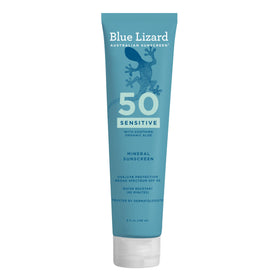 Blue Lizard front packaging showing SPF 50 protection and gentle formula
