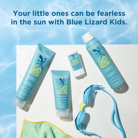 Blue Lizard bottle held in hand for size comparison, convenient 3 fl oz travel benefit