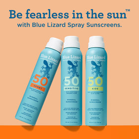 BLUE LIZARD zinc oxide ingredient label highlighting mineral protection