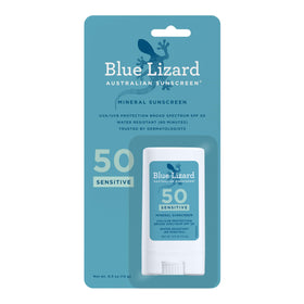 BLUE LIZARD front packaging showing compact stick for easy protection