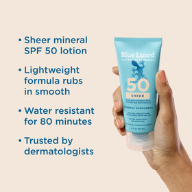 Blue Lizard lotion texture close-up demonstrating sheer absorption