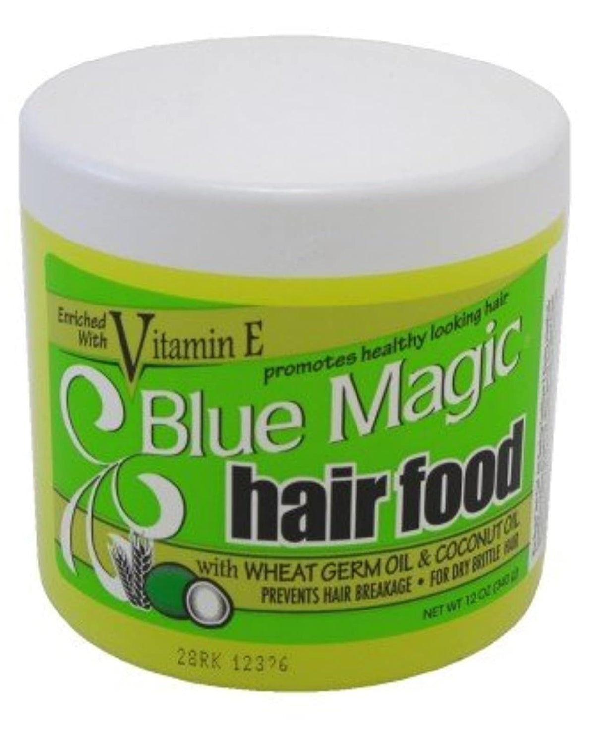 Blue Magic jar front view showing product label and 12 oz size benefit