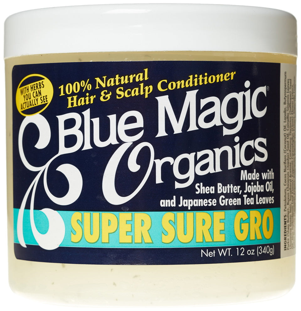 Blue Magic jar front view showing label and moisturizing cream texture benefit