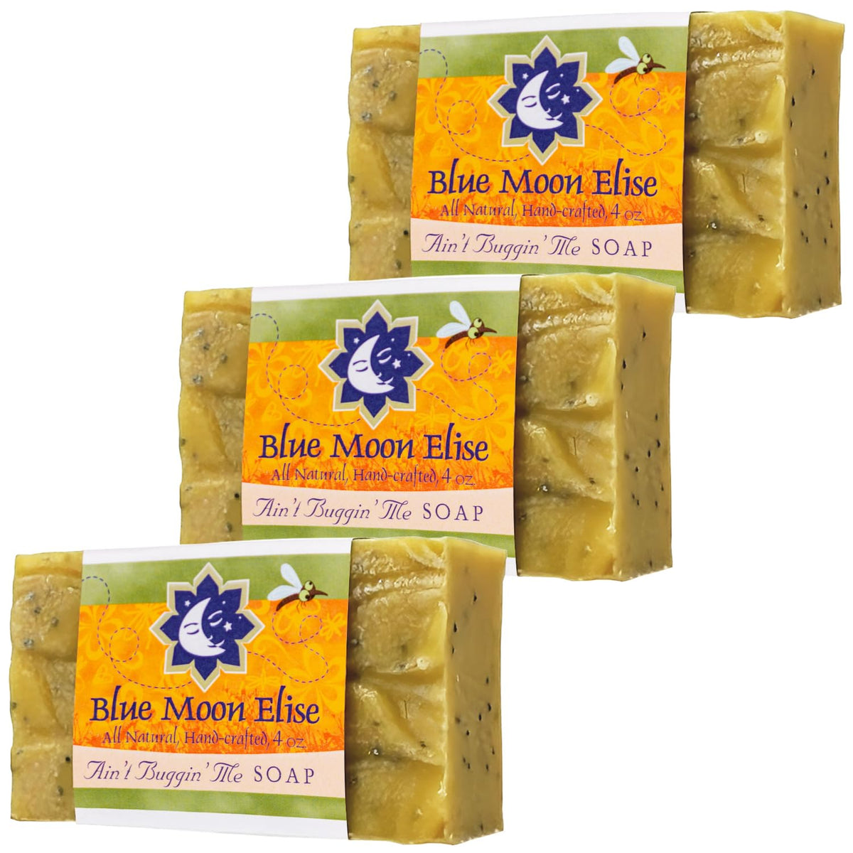 Blue Moon Elise front packaging showing 3-pack and outdoors scent benefits