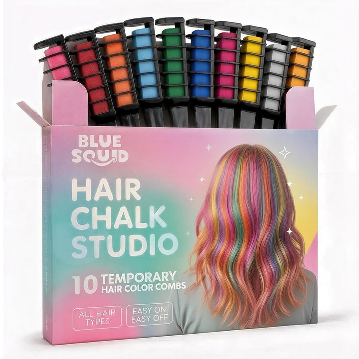 Blue Squid front packaging showing ten colorful combs and variety