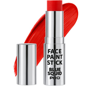 Blue Squid red face paint stick front view showing twist-up applicator and bold color benefit