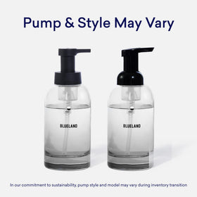 BLUELAND rich foam dispensed on hands demonstrating gentle lather and effective cleaning