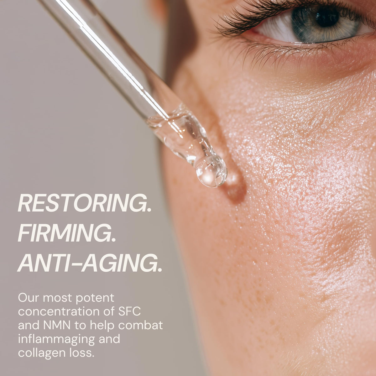Blueprint Bryan Johnson lightweight serum texture on hand for quick absorption