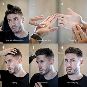 Styled hair after blow-dry using BluMaan Meraki showing added volume and control