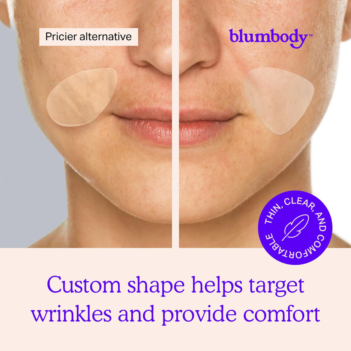 BLUMBODY triangle patch on forehead illustrating placement for 11s and furrow lines