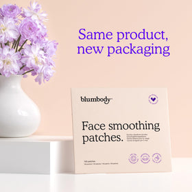 BLUMBODY label panel showing product claims and skin-friendly composition