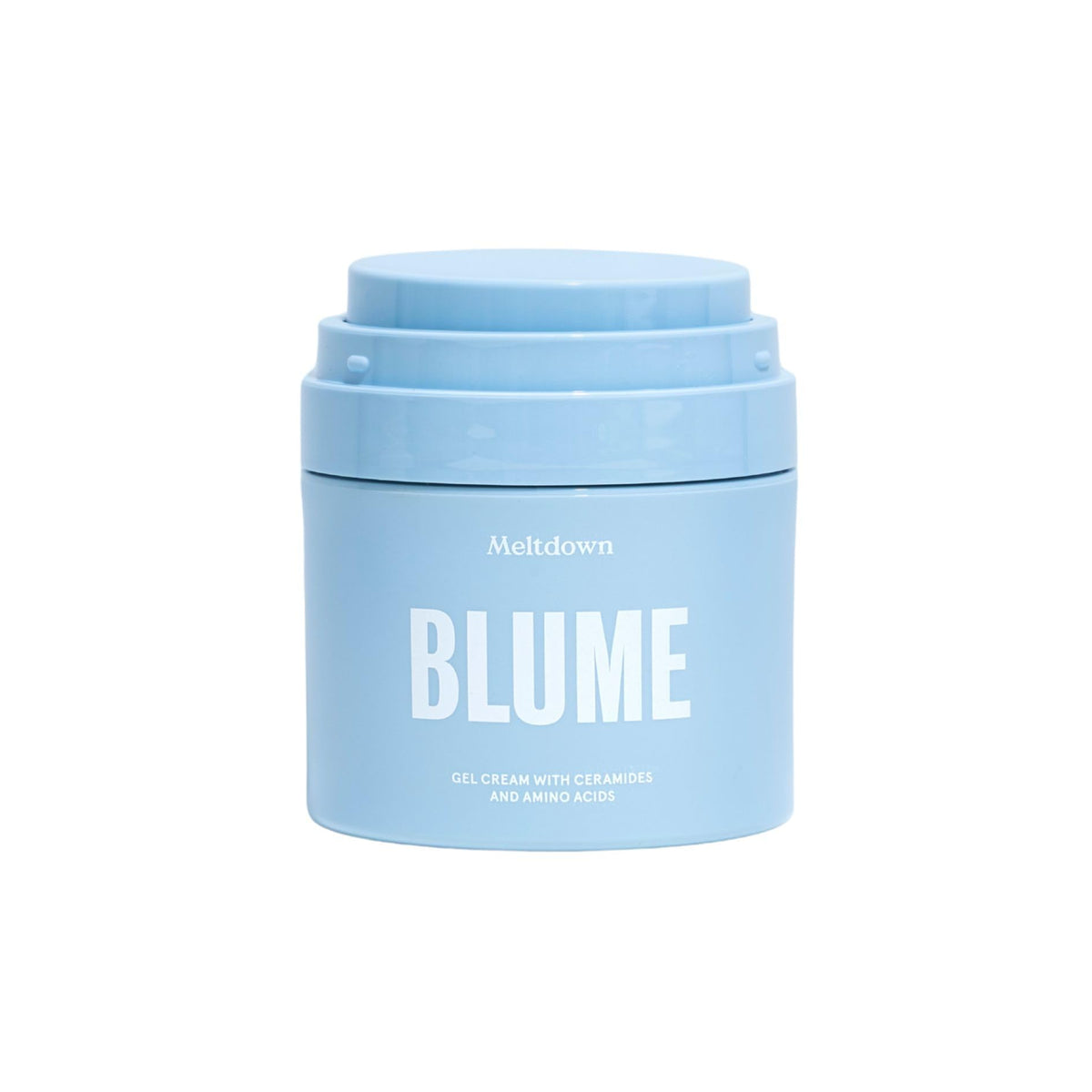 Blume Meltdown front packaging showing lightweight gel moisturizer benefits