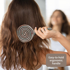 BLUSHMARKS brushing dry hair during styling to smooth strands and add shine