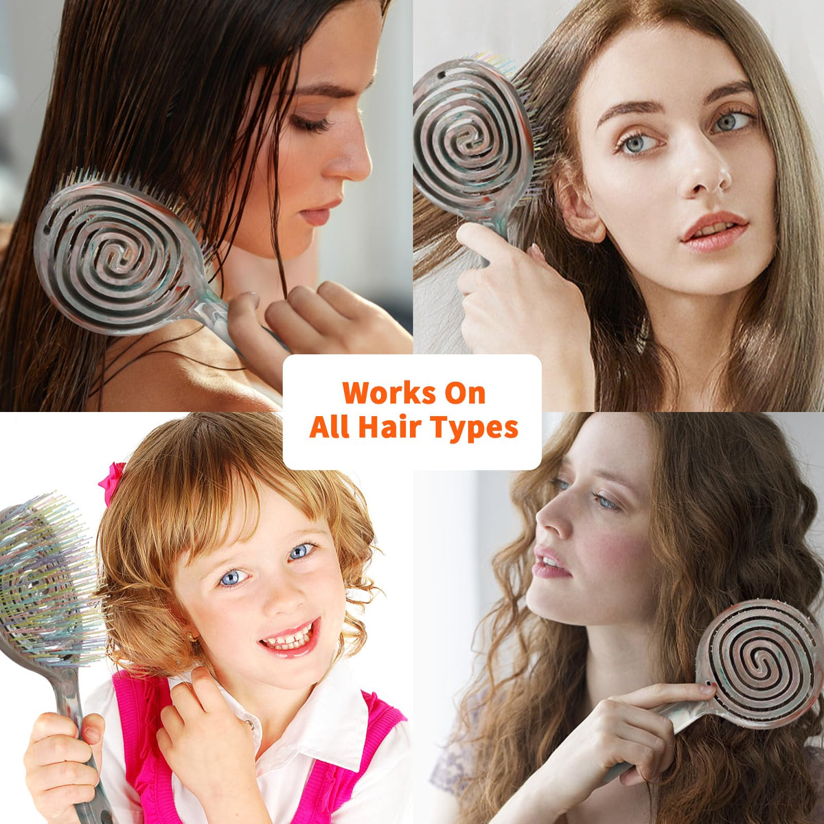BLUSHMARKS brush held in hand to show compact size for travel convenience
