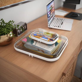 B'More Brands medium case in use with toiletries for travel-ready organization