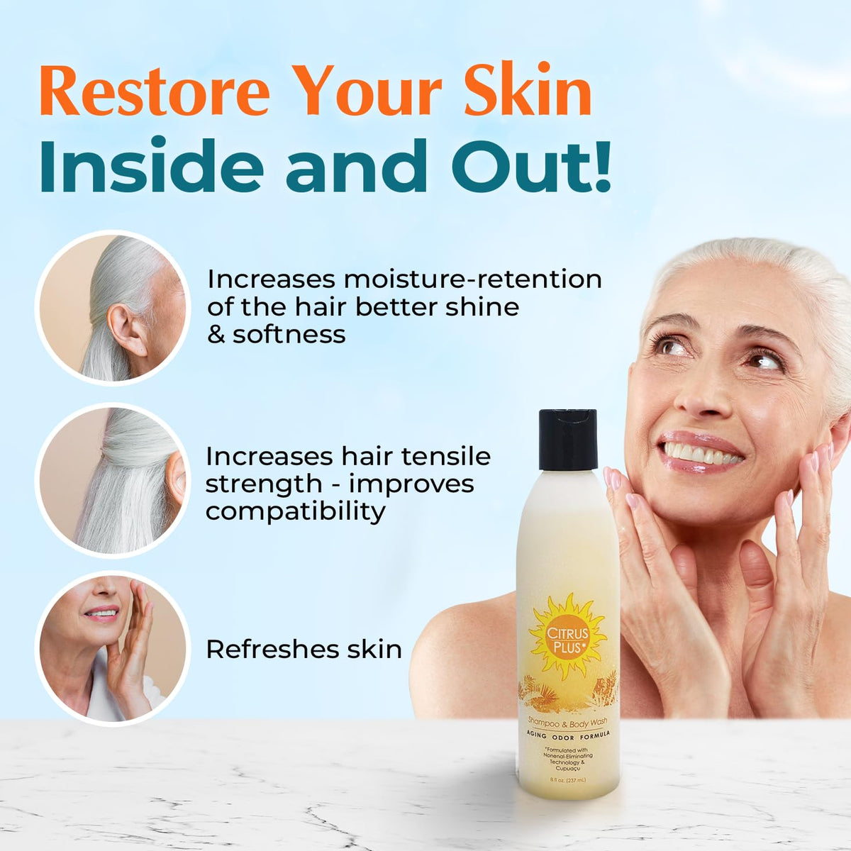 Bóa Vida in-shower use illustrating easy rinsing and odor removal