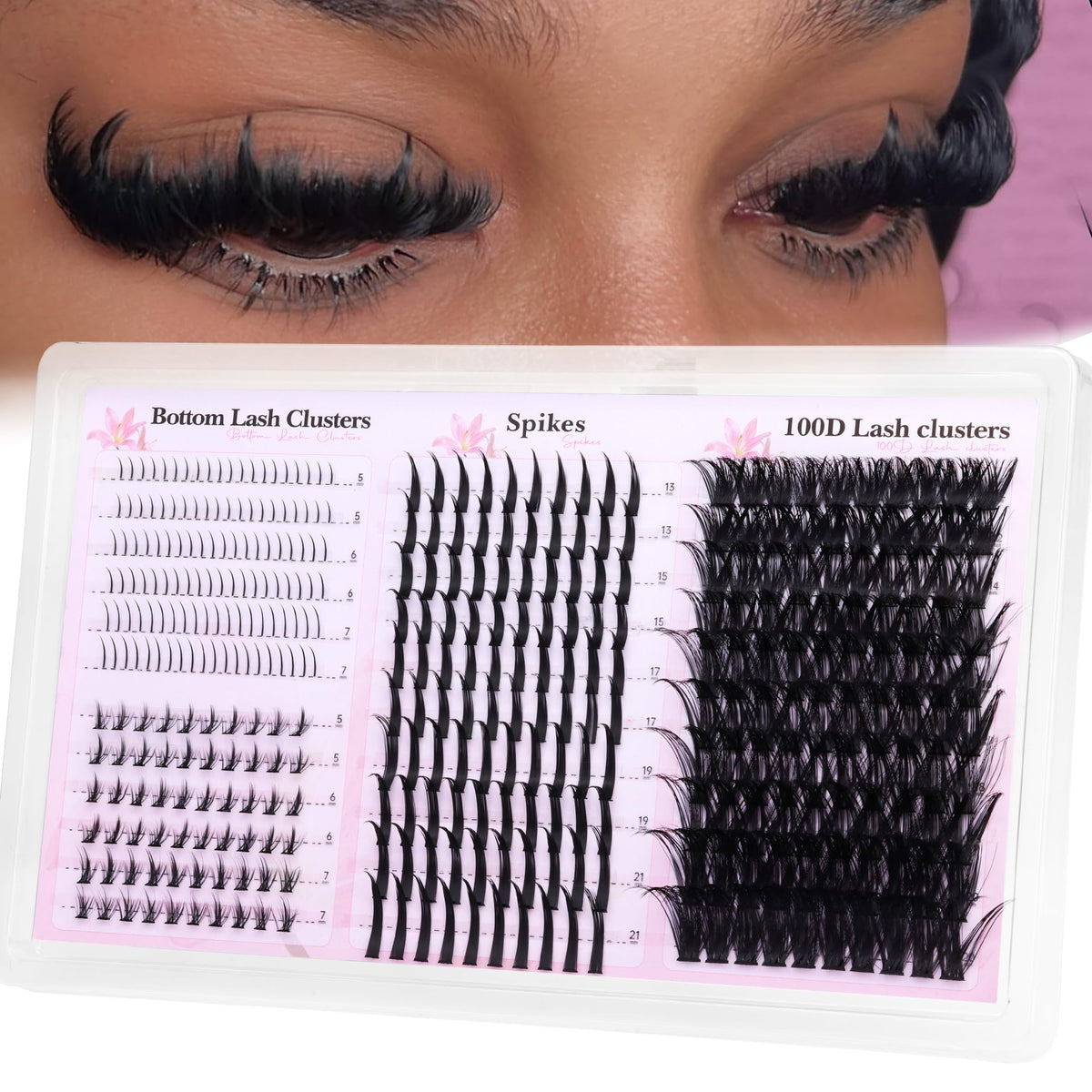 Boahankuke front packaging showing 380PCS multi-style lash clusters for full kit benefit