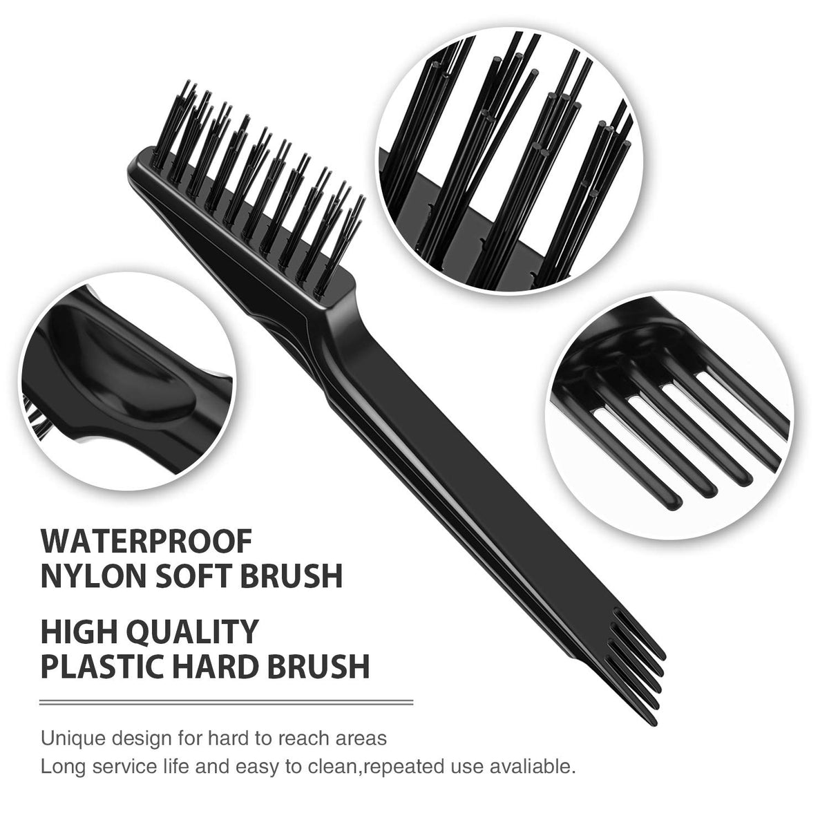 Boao close-up of metal rake teeth removing trapped hair for deep cleaning