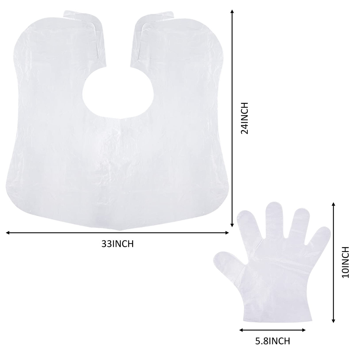 Boao disposable dye shawl and gloves laid flat to protect clothes and skin