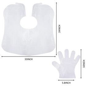 Boao disposable dye shawl and gloves laid flat to protect clothes and skin