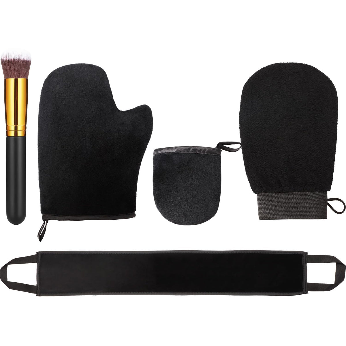 Boao front view of full applicator kit showing all five pieces and organization benefit