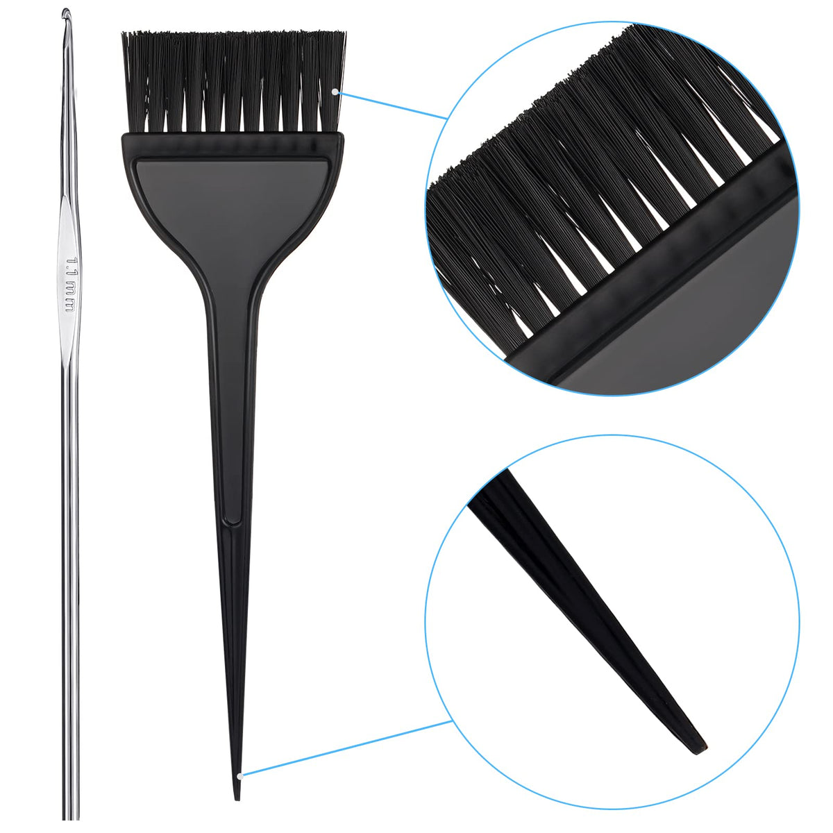 Boao styling hook and dye brush close detail for precise pulling and application