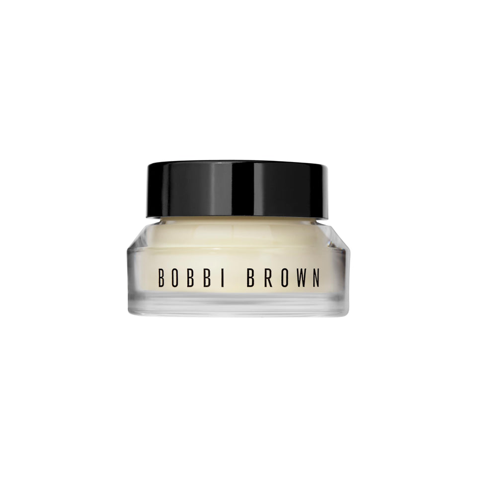 Bobbi Brown travel-size face base jar front view, easy-to-pack hydration